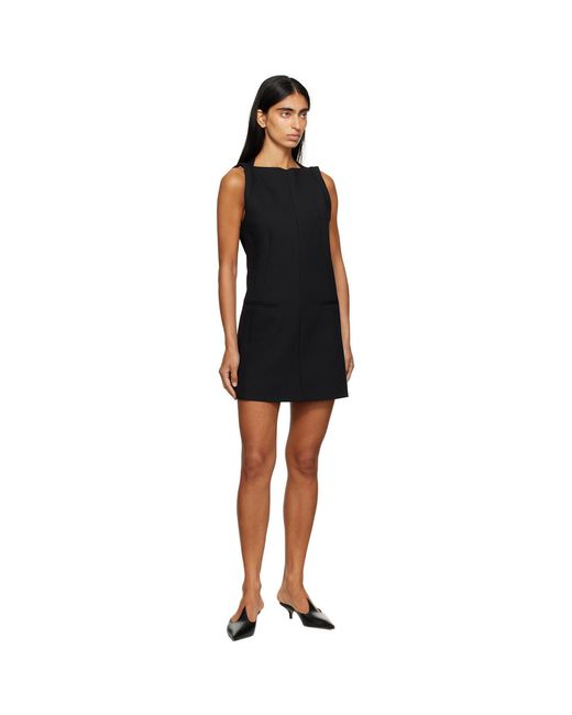 MM6 by Maison Margiela Black Boatneck Minidress