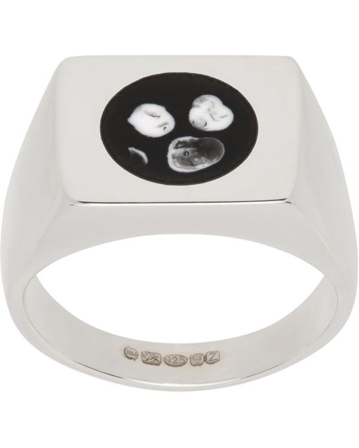 Ellie Mercer Metallic Circle Resin Signet Ring for men