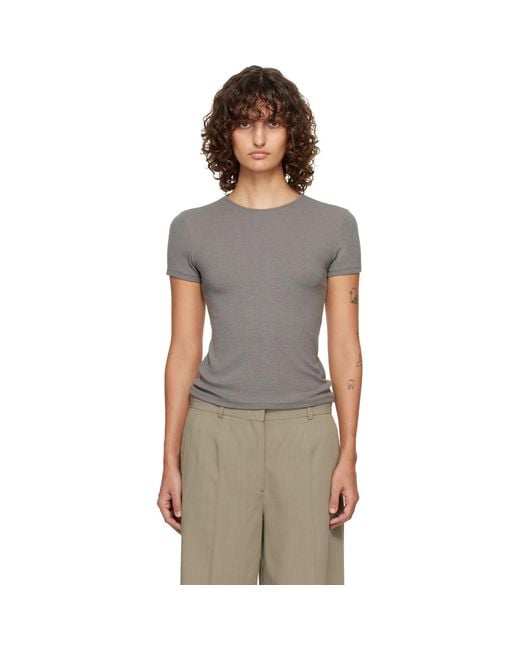 LE17SEPTEMBRE Gray Basic Wool T-Shirt