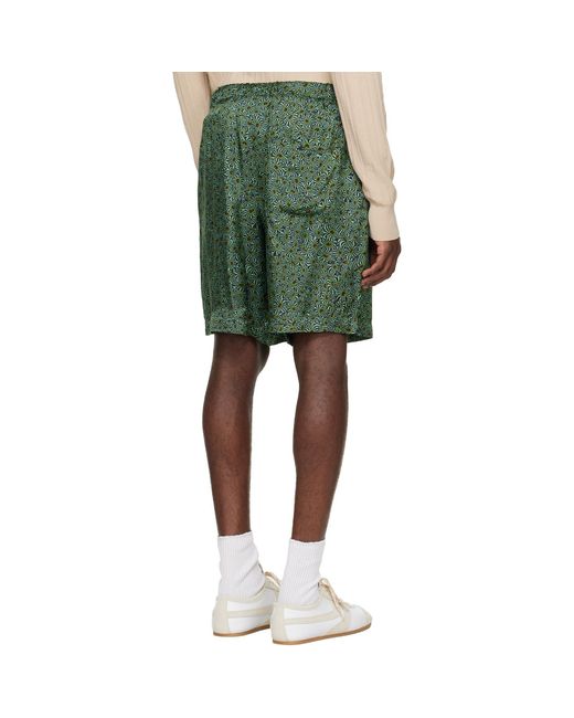 Dries Van Noten Green Viscose Shorts for men