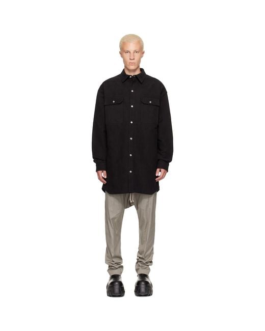 Rick Owens Black Tower Oversized Outershirt for men