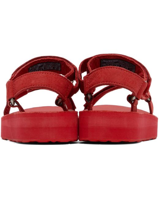 Teva Red Midform Universal Leather Sandals