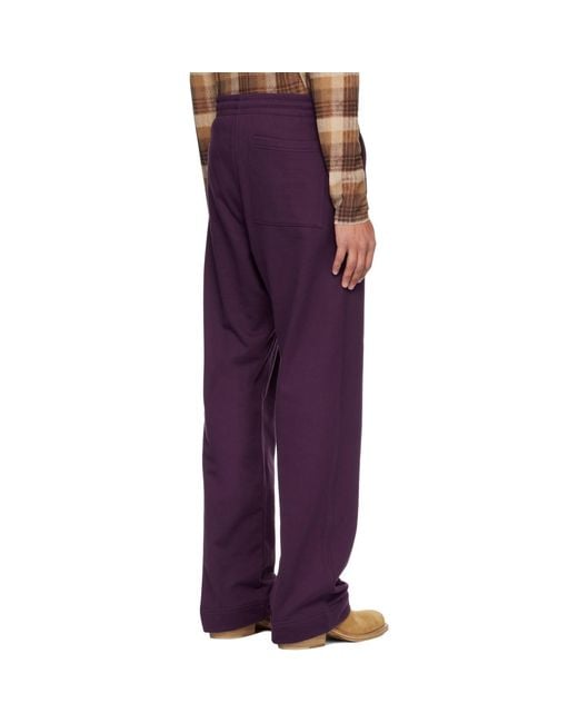 Dries Van Noten Purple Drawstring Sweatpants for men