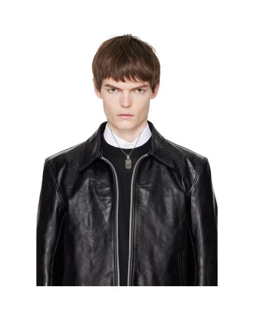 Yohji Yamamoto Metallic Dog Tag Pendant Necklace for men