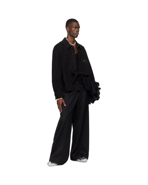 Simone Rocha Black Workwear Bow Denim Jacket for men