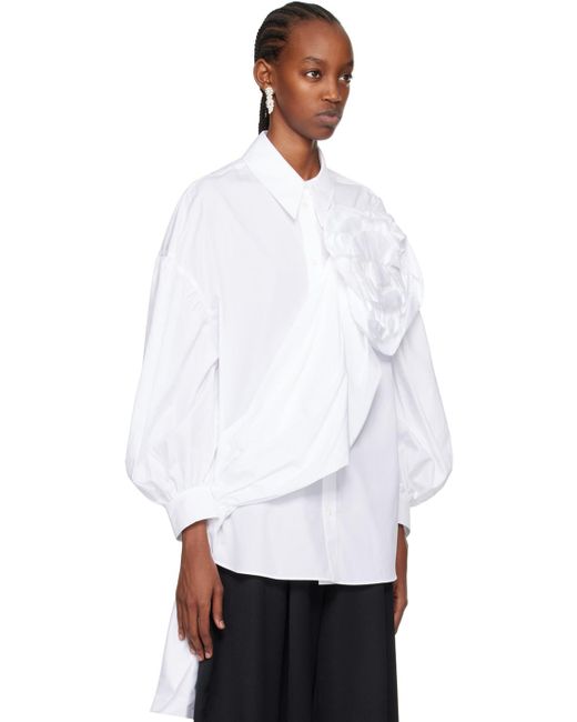 Chemise blanche à garniture prolongée Simone Rocha en coloris White