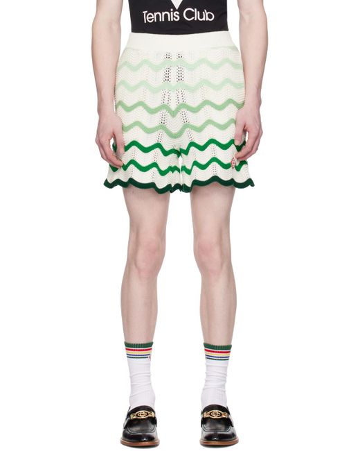 Casablancabrand Green Wavy Gradient Shorts for men