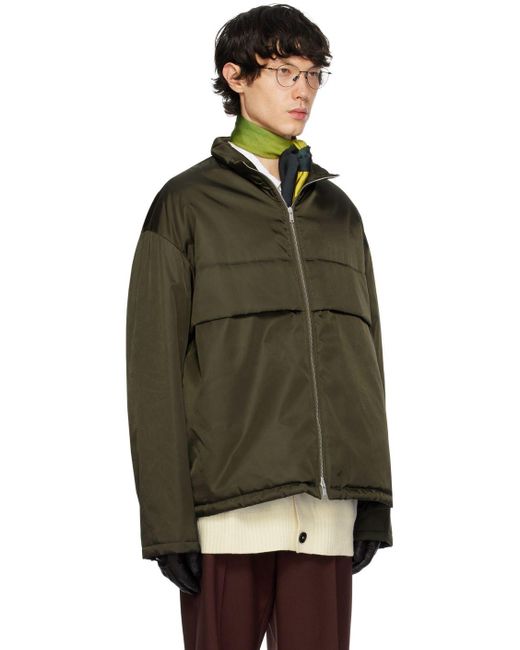 Jil Sander Green Insulated Jacket for Men | Lyst