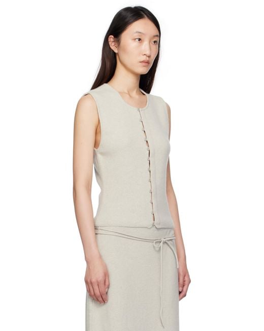 LE17SEPTEMBRE グレー ボタンアップ ニット トップス Gray