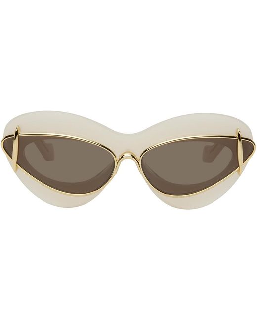 Loewe Black Off-white & Gold Double Frame Sunglasses for men