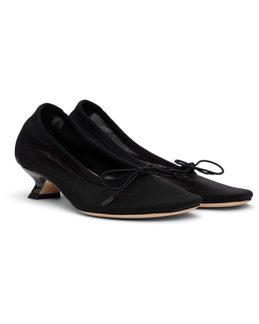 Simone Rocha Black Mesh Ballerina Heels
