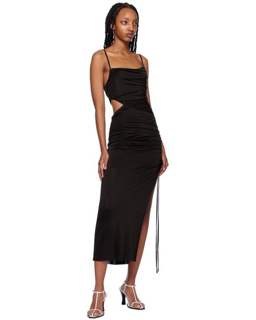 Robe Longue Asymétrique Ariel Noire Bec & Bridge en coloris Black