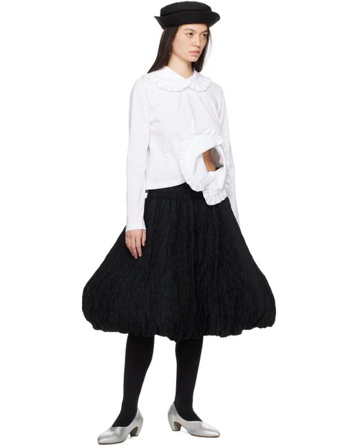 Polo blanc à col écolier Noir Kei Ninomiya en coloris White