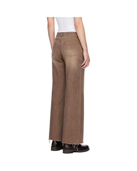 TONYWACK Brown Re-Cut Brushed Cotton Flared Jeans