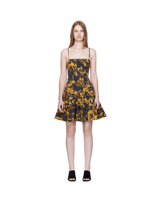 Versace Jeans Couture Black Porcelain Barocco Minidress