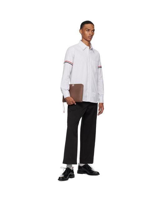 Thom Browne Black Spazzolato Leather Longwing Brogues for men