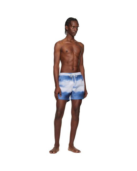 Boss Blue Printed Swim Shorts for men