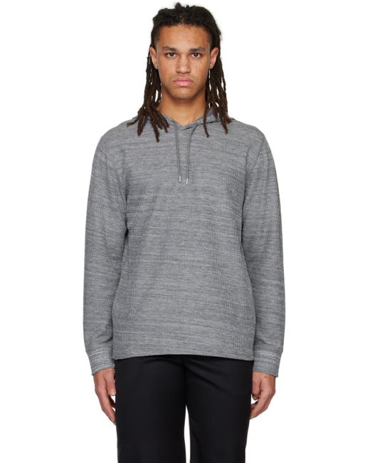 メンズ Vince グレー サーマル フーディ Gray