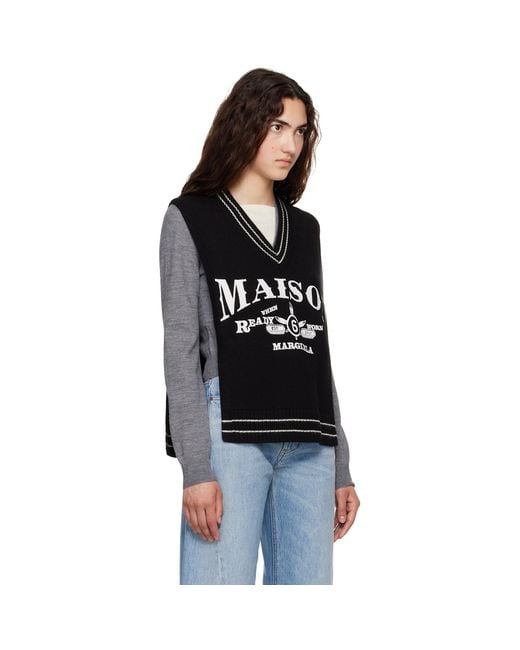 MM6 by Maison Margiela Black Jacqard Stole Top