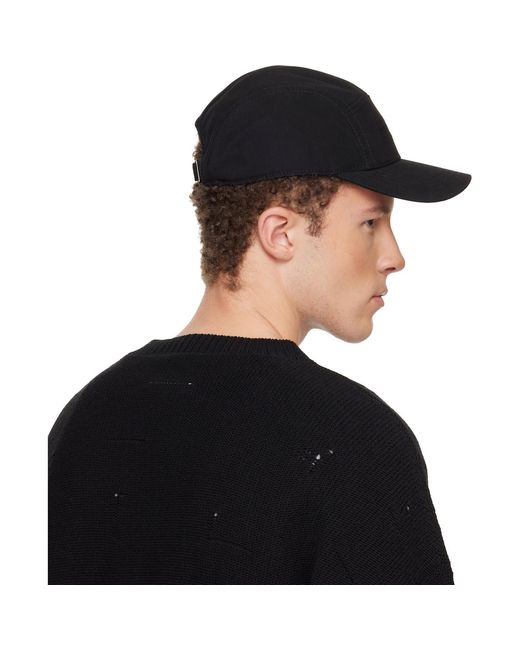 MM6 by Maison Margiela Black Embroidered Logo Cap for men
