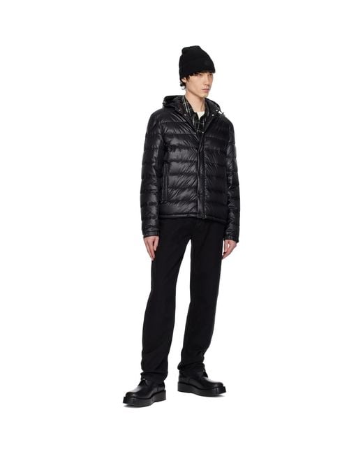 Moncler Black Gliere Hooded Short Down Jacket for men