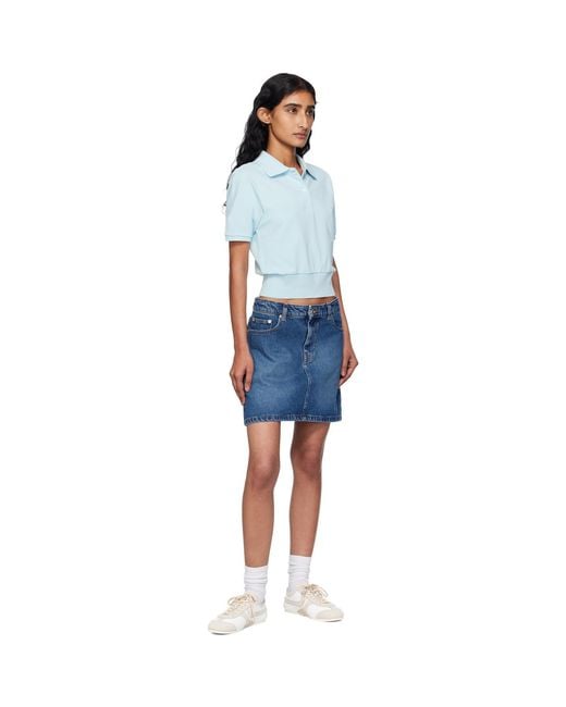 A.P.C. Blue Moss Denim Miniskirt