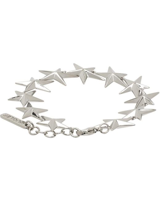 Mugler Black Silver Star Bracelet for men
