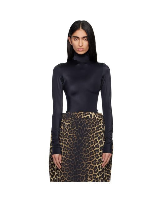 Marie Adam-Leenaerdt Black High Neck Body Zip Cover Top