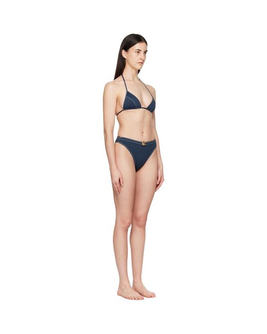 Balmain Black Triangle High Brief Bikini