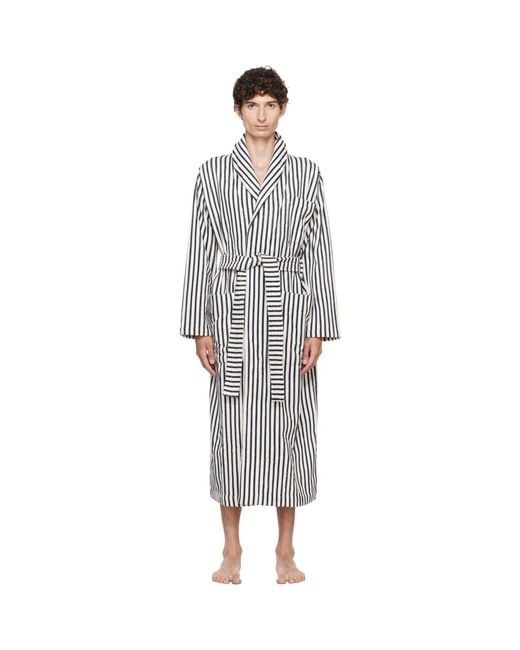 Tekla Gray Terry Classic Bathrobe for men