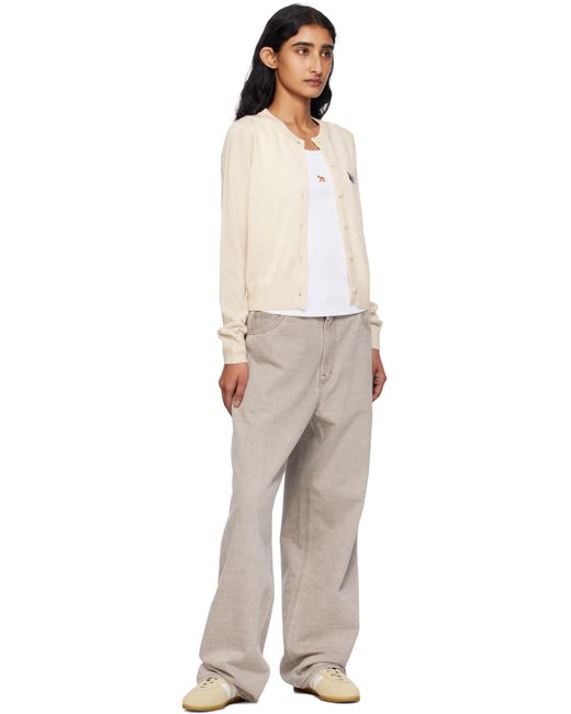 Cardigan À Coupe Classique Et À Écussons À Logo Bold Fox Head Maison Kitsuné en coloris White