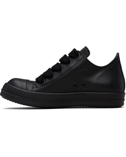Rick Owens Black Temple Jumbolace Low Sneaks Sneakers for men