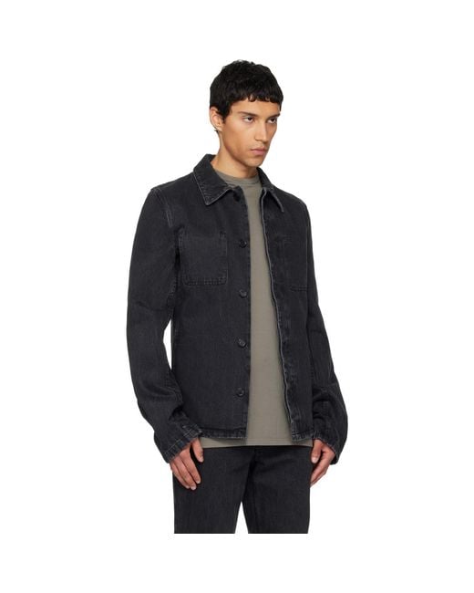 Rier Black Faded Denim Jacket for men