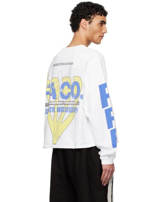メンズ RIVINGTON roi Rebis ホワイト 'Fa.Co' Ls Tシャツ White
