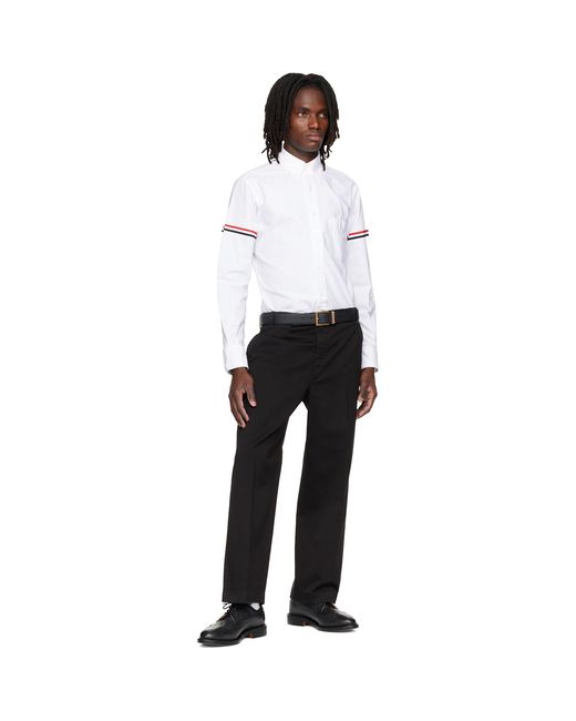 Thom Browne Black Soft Pebble Grain Metal Loop Belt for men