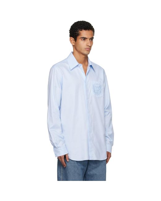 Balmain White Écusson Embroidered Cotton Shirt for men