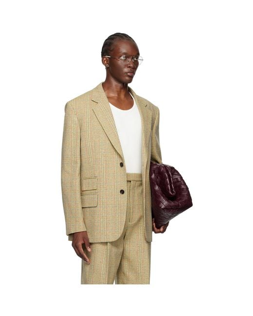 Bottega Veneta Multicolor Distorted Prince Of Wales Blazer for men