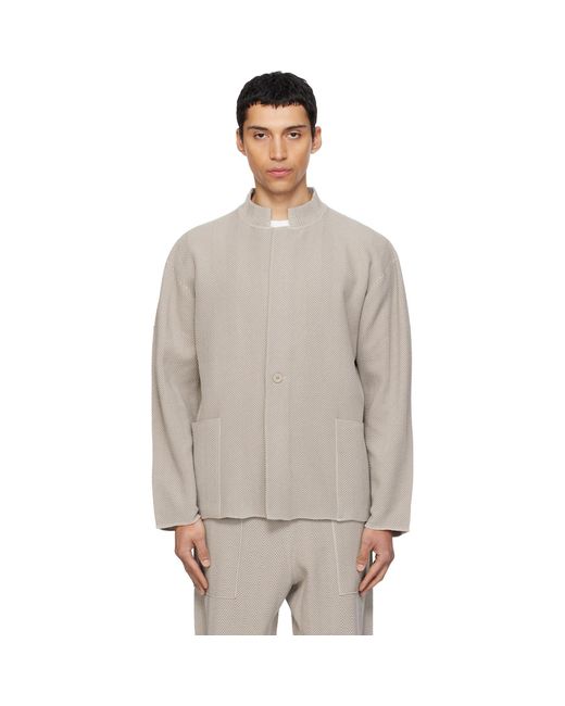 Homme Plissé Issey Miyake Multicolor Inlaid Knit Jacket for men