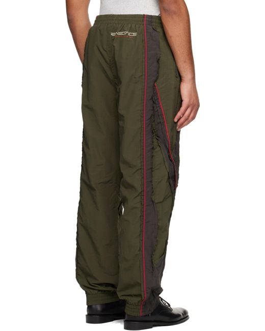 Martine Rose Green Khaki Layered Track Pants for men