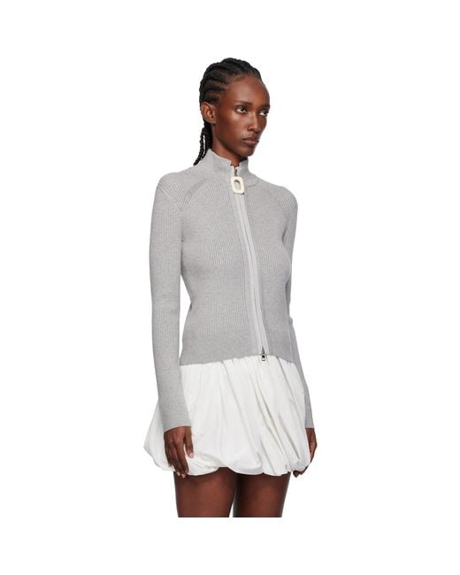 J.W. Anderson Black Fitted Zip Up Sweater