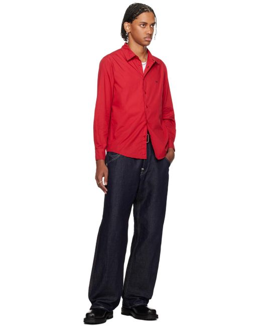 Still Kelly Red Sk Embroidery Shirt for men
