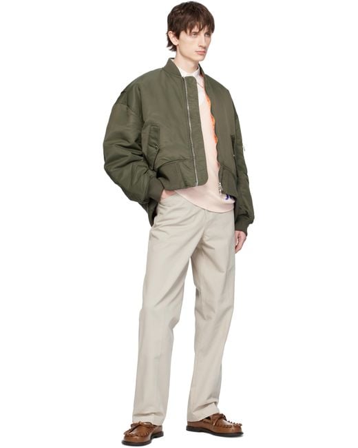 J.W. Anderson White Straight Leg Button Detail Trousers for men