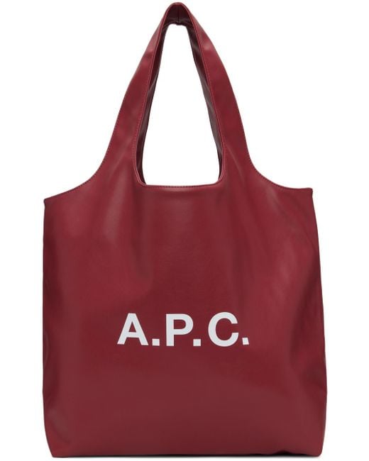A.P.C. Red . Burgundy Ninon Tote for men