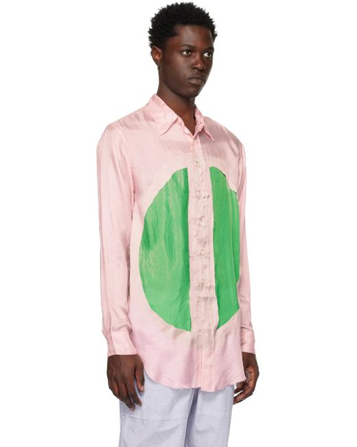 Edward Cuming Green Paneled Shirt for men
