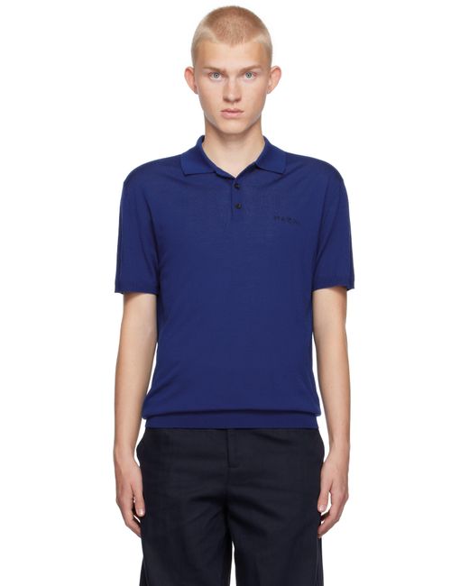 Marni Blue Logo Polo for men