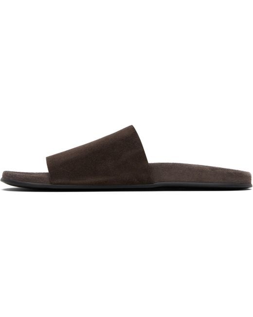 The Row Black Hugh Slides for men