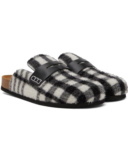 J.W. Anderson Black & White Check Loafers for men