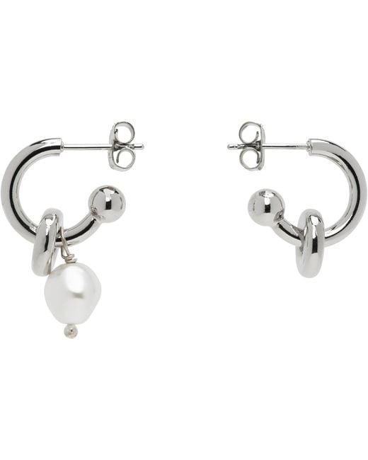 Justine Clenquet Metallic Ethan Faux-Pearl Earrings for men