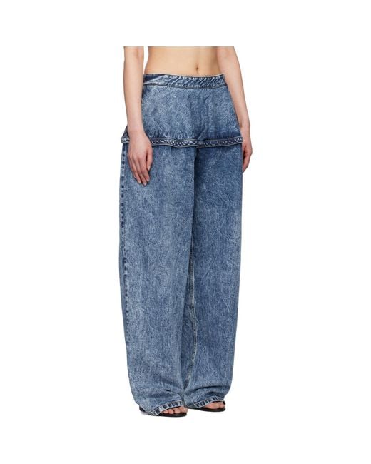 Alaïa Blue Peplum Jeans