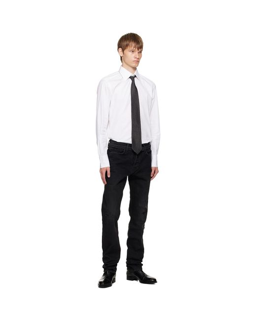 Tom Ford Black Micro Dot Weave Tie for men